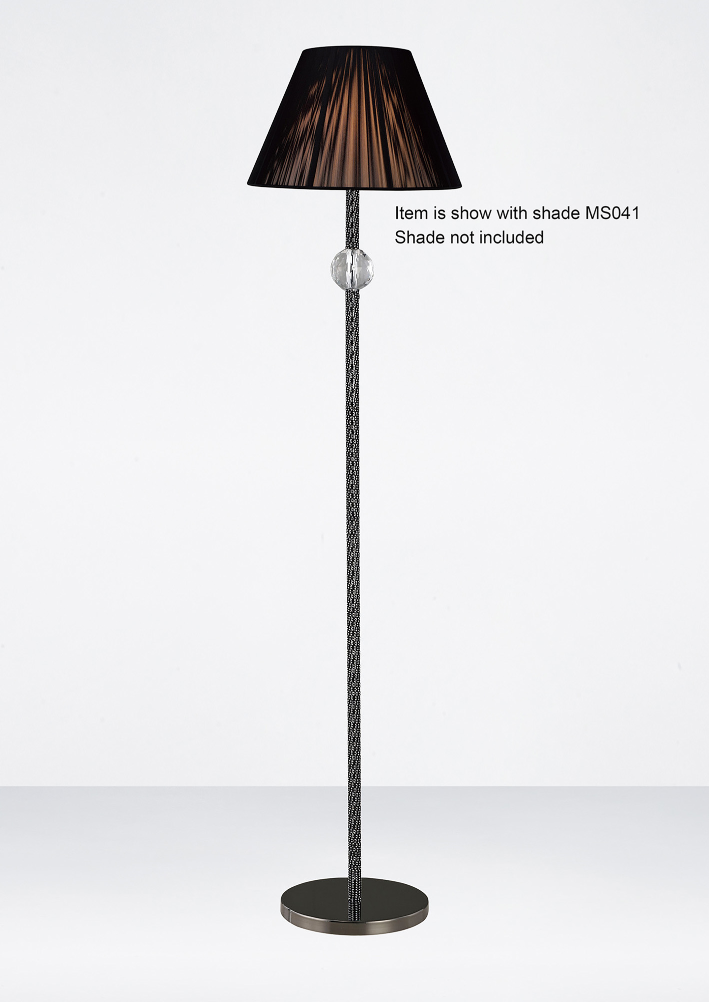 Elena Black Chrome Crystal Floor Lamps Diyas Base Only Floor Lamps